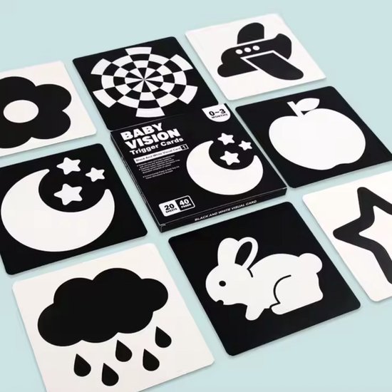 Zwart wit kaarten baby