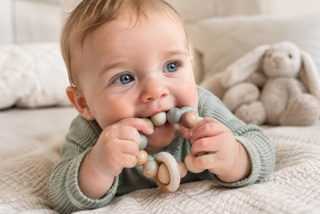 Baby met bijtring